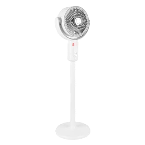 Ventilador Oscilante de Pie, Ventilador de Pedestal para Dormitorio, 180 Grados Manual Oscilado Vertical, Temporizador de 8 H, Altura Ajustable, Circulador de Aire Fan para la