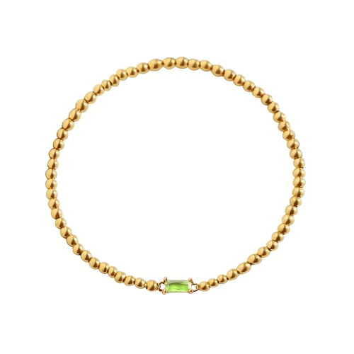 Image of Mint & Lily Gold Beaded Birthstone Bracelets for Women - 18k Gold Plated Stainless Steel Bracelet, Never Fades or Tarnishes