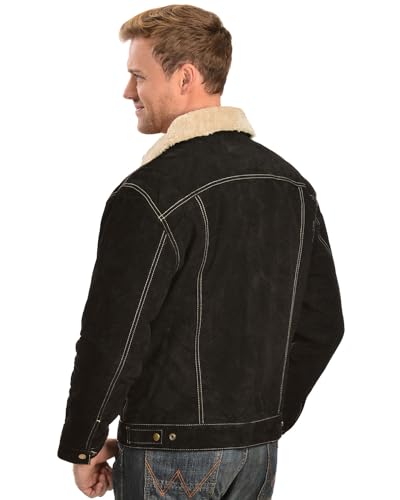 Image of Scully Men's Men'S Sherpa Lined Boar Suede Jacket Black Medium