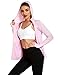 COOrun Women's UPF 50+ Sun Protection Hoodie Jacket Lightweight Full Zip Running Jacket Athletic Tennis Shirt with Thumb Holes Fashion Activewear Pink L