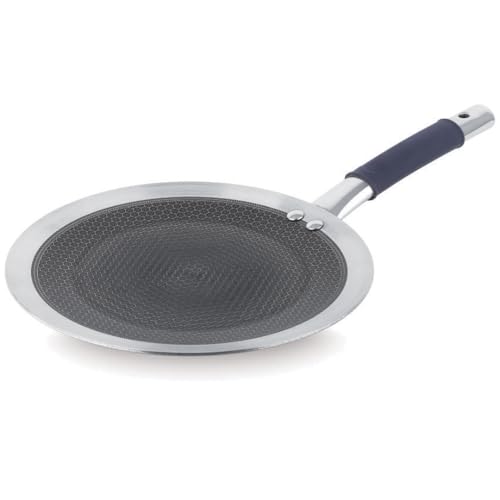 Image of Classic Steels Hexa Comb Roti Tawa 28cm - 2.5mm Thick | Non-Stick Triply Stainless Steel Roti Tawa for Roti, Chapati, Paratha | Induction & Gas Compatible| Durable Stay Cool Silicon Handle