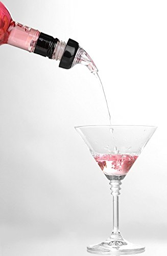 Barwareaffair Measured Alcohol And Liquor Pourer With Black Collar Automatic Liquor Pour Spout Auto-Measure Bottle Pourer (12, White 2 Oz) #TOP2