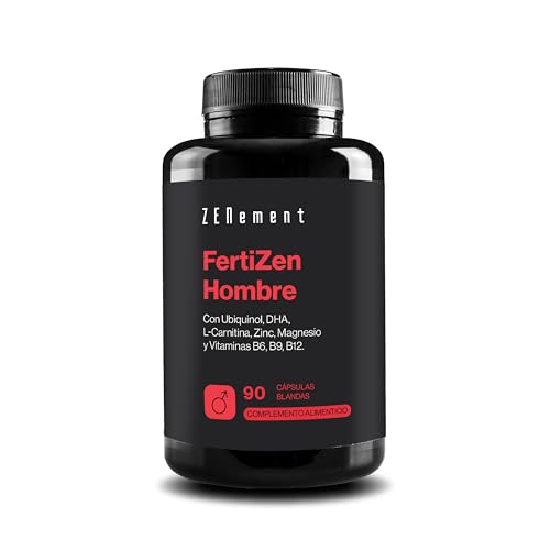 FertiZen Men - Fórmula para la Fertilidad Masculina - Con Ubiquinol, DHA, L-Carnitina, Zinc y Vitaminas B6, B9 y B12-90 Cápsulas Blandas - 1 Mes de Suministro - Zenement