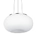 Produktbild EGLO Pendellampe Optica, 2 flammige Pendelleuchte, Hängeleuchte aus Stahl, Farbe: Nickel matt, Glas: Opal matt weiß, Fassung: E27, Ø: 35 cm
