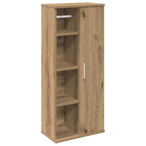 vidaXL Badezimmerschrank mit Rollenhalter Artisan-Eiche 39x22x90 cm,...