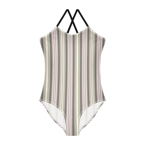 Striped Pink Girls Swimsuit 1 Piecing Girls Swim Suit Toddler Girl Bathing Suit Girls' Swimwear 9-10T