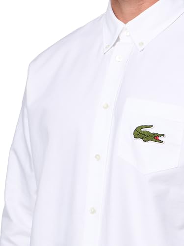 Lacoste Men's Long Sleeve Big Croc Graphic Woven Shirt3