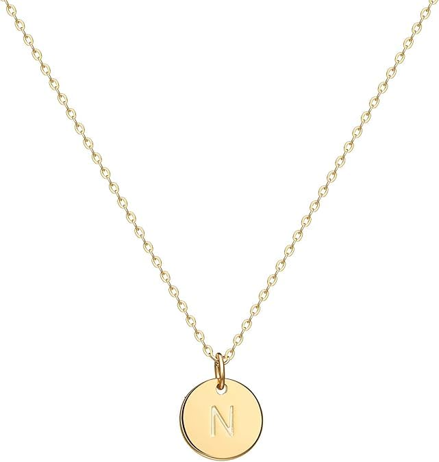 Jenosy Kette Gold Damen Kette mit Buchstaben Gold Personalisierte Kette mit Namen Gold Damen Zarte Buchstaben Kette Gold Hypoallergene 18K Vergoldete Kette Modeschmuck für Frauen und Mädchen