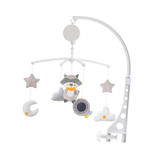 Carillon éolien rotatif Mikinona pour lit de bébé avec musique apaisante en plastique