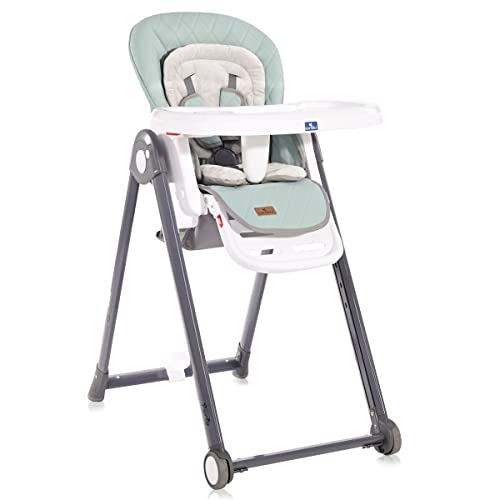 Lorelli - Trona de bebé polipiel evolutiva Party - Plegable y Multifunción con soporte para vasos - Ajustable y regulable en varias posiciones y alturas - Color Azul Cover