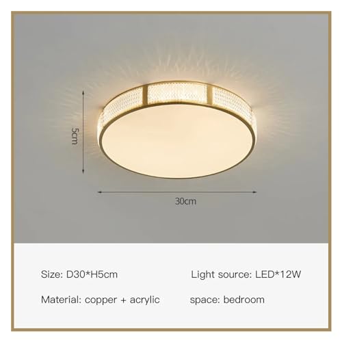 Lámpara de Techo de Cobre para Sala de Estar y Dormitorios Modernos 5