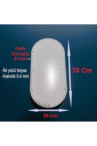 Tığ — Asude Hediyelik Ahşap Puset Taban Plaka 5.4 mm Mdf 70x35 Cm Çift Yüzü BeyazAltlık Taban Işi Sepet Tabanı
