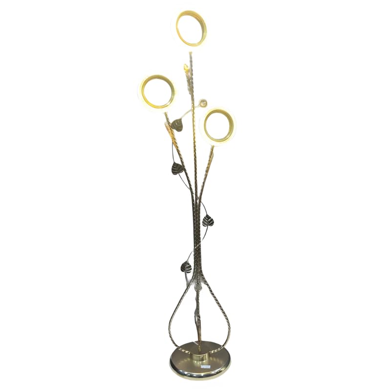 Drumstone (𝐋𝐢𝐦𝐢𝐭𝐞𝐝 𝐓𝐨𝐝𝐚𝐲 Modern 60Inch Flower Ring Floor Lamp – Triple LED Bloom Design, Space-Saving Corner Standing Lamp for Home Décor 𝟭𝟱 𝗬𝗲𝗮𝗿𝘀 𝗪𝗮𝗿𝗿𝗮𝗻𝘁𝘆