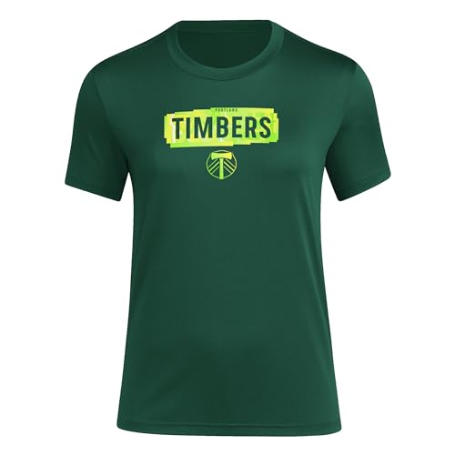 Adidas Women's Portland Timbers MLS Short Sleeve T-Shirt, Green/Portland, X-Large