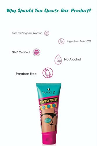 Nakiz Lively Butt Body Lotion Cream Stretch Marks Uneven Skin Tone Underarm Knee Elbow Butt Back 100 Gram Authentic Guranteed (3 Pack) #TOP3