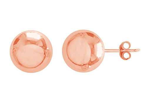 Ritastephens 14k Rose Pink Gold Ball Stud Post Earrings 3,4,5,6,7,8mm
