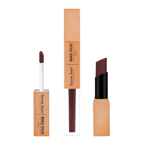 Image of Seven Seas 2in1 Non-Transfer | Smooth Texture | Hydrating | Long Lasting | Water-Proof | Full-Coverage Mad Duo Liquid Lipstick & Lipstick (Crown Of Thorns, 4ml,3g)
