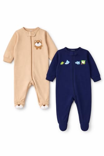 Image of TuddyBuddy 100% Cotton Multi Color Zipper Romper Sleepsuit /Romper /Jumpsuit for Baby Boy & Baby Girl
