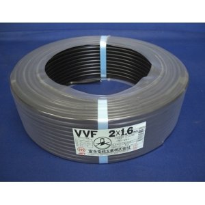 Amazon 切売販売 富士電線 カラーvvfケーブル 1 6mm 2心 1m単位切り売り 黒 Vvf1 6 2cクロ 同軸ケーブル 産業 研究開発用品 通販