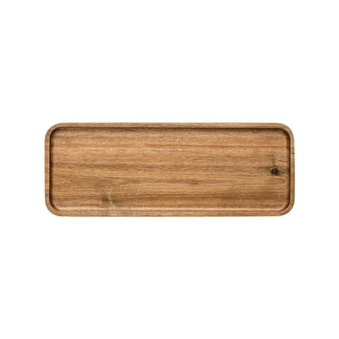 HomeImpel Wood Platter, 100% Natural Wood, Durable, 11 x 4.1 x 0.6 inches, Acacia, Serving Tray for Food, Dessert, Salad, Cookie, Fruit, Sushi Cover