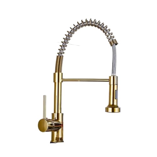 Mitigeur évier or avec douchette extractible haute précision - 2