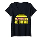 Womens Pittsburgh Runner 412 Area Code Half Marathon Running Race V-Neck T-Shirt