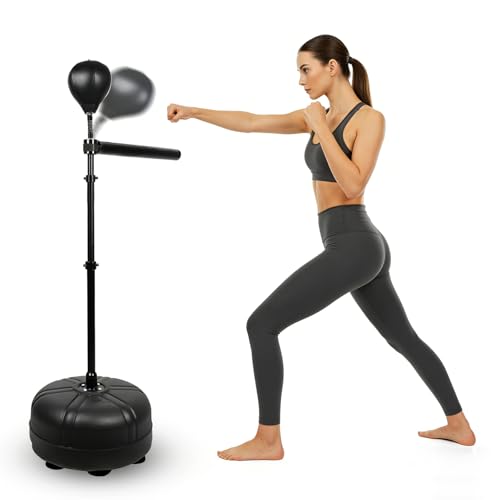 STARSNET Boxing Bar Punching Bag, Spinning Reflex Bar Adjustable Height 48 to 78 Inches, Suitable for Boxing, MMA, Muay Thai