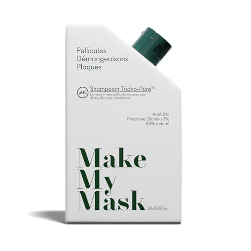 MakeMyMask: Champú anticaspa Tricho-Puro-Anti-Dandruff - Caspa - Picazón, Placas - 98% Natural, Sin sulfatos - eficacia probada