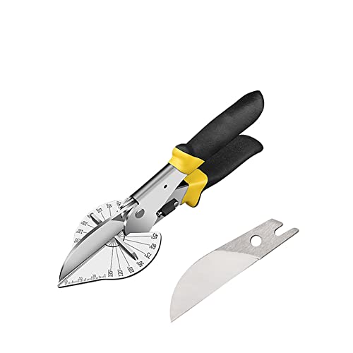 GIOBOY Multi Angle Miter Shear Cutter 45 To 135 Degree Adjustable Shear Scissors Chamfer Trim Quarter Round Angle Cutter Hand Tools for Cutting Soft Wood, PVC Plastic, Rubber Strips, Trunking