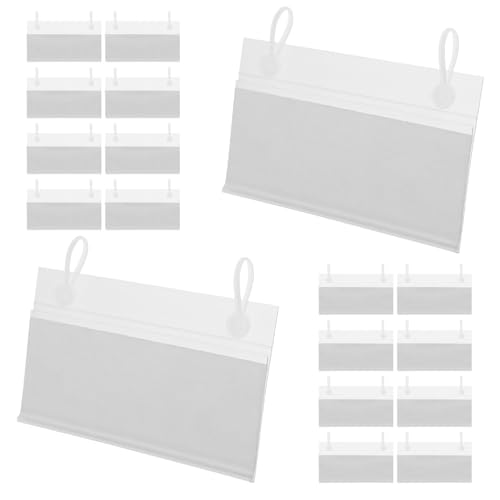 Alipis Etiquetas para Estantes de Alambre 60 Piezas 90X55Mm Transparentes Portaetiquetas Plásticos y Papel Blanco 20 Unidades Cada Uno para Organización y Señalización en Supermercados y
