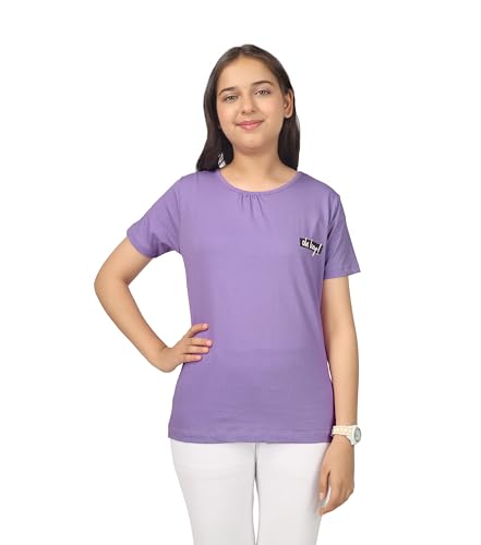 Image of KYDA KIDS Girls White T-Shirt 100% Cotton Antibacterial | Half Sleeve Round Neck | Plain White School Uniform T-Shirt | Soft Breathable Summer Wear Kids