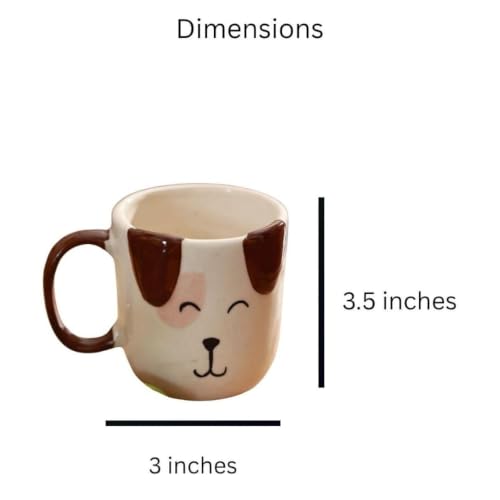 Image of Craftribal Ceramic Puppy Mug - 280 Ml Coffee Mug | Cute Gifts for Girls, Boys, Kids, Friends | Perfect for Tea, Milk, Hot Chocolate & Beverages | Birthday, Anniversary & Gifting Pack of 1
