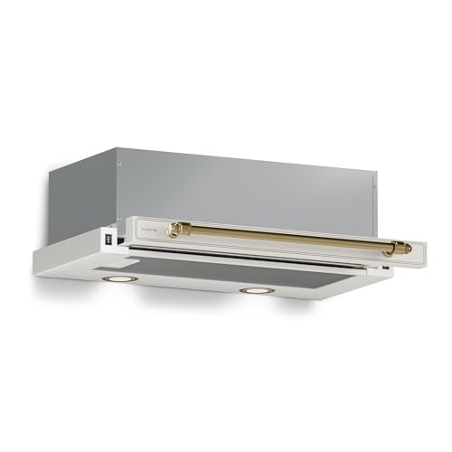 Klarstein Victoria Dunstabzugshaube, 60cm Unterbauhaube Retro, 358 m³/h, A++, LED, Ausziehbar, 2 Leistungsstufen, Aluminium- & Aktivkohlefilter, leise, dunstabzugshaube unterbau, Sahne Klarstein Victoria Dunstabzugshaube, 60cm Unterbauhaube Retro, 358 m³/h, A++, LED, Ausziehbar, 2 Leistungsstufen, Aluminium- & Aktivkohlefilter, leise, dunstabzugshaube unterbau, Sahne