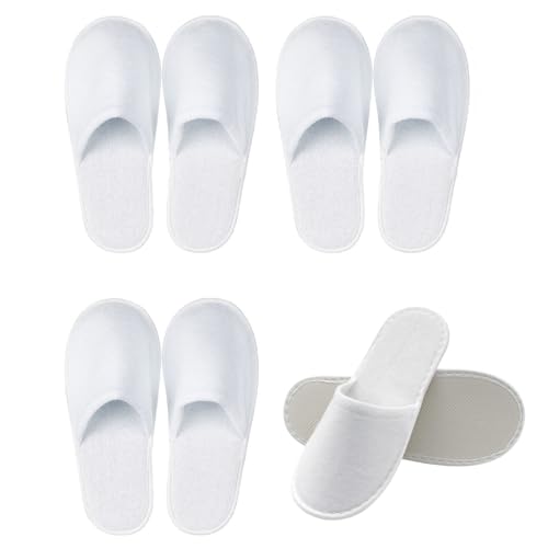 Toulifly Pantoufles Jetables pour Hôtel - Chaussons Invités en Tissu Non Tissé pour Hommes et Femmes - Idéal pour Spa, Voyage - Taille Universelle, 4 Paires
