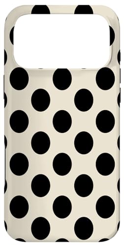 Polka Dots Pattern Dotted White on Black Design Beige �X�}�z�P�[�X iPhone 17 Pro Max �p