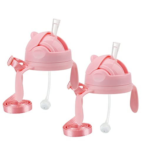 Weighted Straw Sippy Cup Conversion Kit, Compatible for Comotomo Baby Bottle, 5 Ounce and 8 Ounce (2 Packs, Pink)