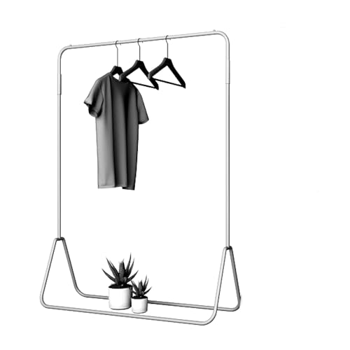 Portant à vêtements robuste en acier inoxydable argent 100 cm pour dressing et boutique de mode