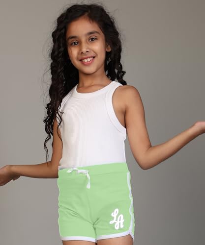 Image of KYDA KIDS Girls 100% Pure Cotton Printed Shorts | Regular Fit Soft Breathable Summer Wear | Multicolor Kids Shorts (Pack of 3)