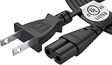 TV Power Cord 6 Ft Cable for Samsung LG TCL Sony: 2 Prong AC Wall Plug 2-Slot LED LCD Insignia Sharp Toshiba JVC Hisense Electronics UN65KS8000FXZA UN40J5200AFXZA 43UH6100 Black