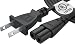 Pwr TV Power Cord 6 Ft Cable for Samsung LG TCL Sony: UL Listed 2 Prong AC Wall Plug 2-Slot LED LCD Insignia Sharp Toshiba JVC Hisense Electronics UN65KS8000FXZA UN40J5200AFXZA 43UH6100 Black