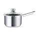 Produktbild Milch Pfanne, Kochtopf mit Deckel, Edelstahl-Kochtopf, Sauce Pfanne mit Glasdeckeln, Multi-Functional Food Supplement Saucepan Milchsuppe Kochtopf HRSS