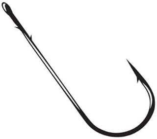Gamakatsu 48411 Worm Loose Round Bend Hooks (6 Pack), Size 1, Black