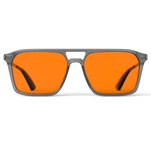 Goiteia 100% Blue Light Blocking Glasses - Red Sleep Glasses for Total Blue and Green Light Blocking - Relieve Eye Strain & Improve Sleep - Spring Hinges for Superior Comfort