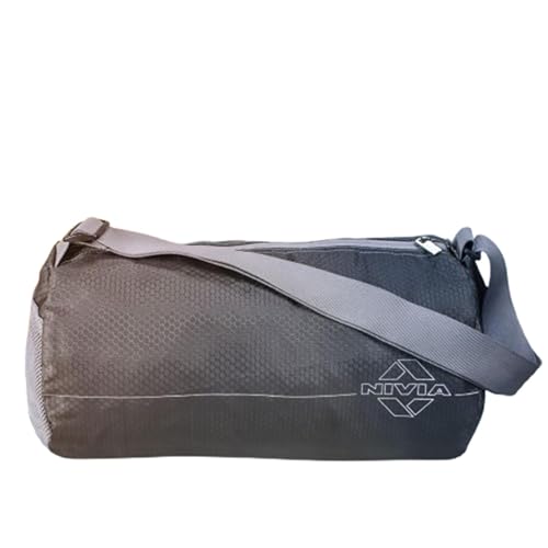 NIVIA Basic Duffle Polyester Bag/Gym Bags/Adjustable Shoulder Bag for Men/Duffle Gym Bags for Men (Grey)