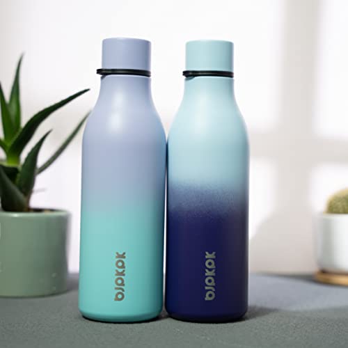 Image of BJPKPK Insulated Water Bottles, 18 oz Stainless Steel Metal Water Bottle with Strap, BPA Free Leak Proof Jugs, Mugs, Flasks, Reusable Thermal Flasks for Sports & Travel, Ocean Dream