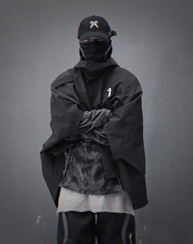 MFCT Men's Lightweight Techwear Poncho Jacket with Hood2