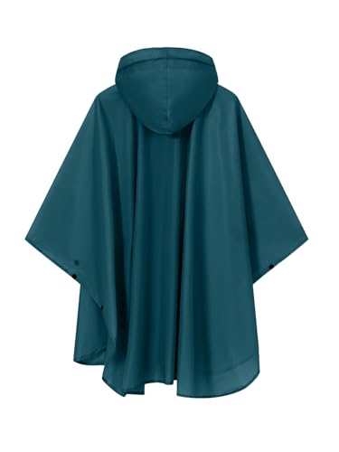 Image of SaphiRose Lightweight Kids Rain Poncho Waterproof Jacket Zipper Up Rain Coat
