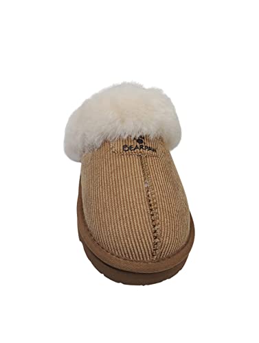 Bearpaw Loki Ii 2 - Women's Sheepskin Slippers Hickory Corduroy - 7 Medium4