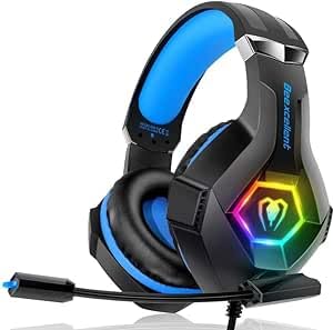 JTGJIN Cascos Gaming dedicados Pandora Box. Cascos Gaming, Auriculares Gaming con Micrófono Rotatorio, Luz RGB, Premium Stereo, Orejeras Ligero Cómodo, para Pandora Box