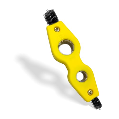 Yourkar Car Battery Terminal Cleaning Brush, 4 in 1 Steel Wire Brush for Battery Terminal Cleaning, Anti-Corrosion Auto Machine Part Battery Terminal Cleaning Tool, Car Accessories (Yellow)